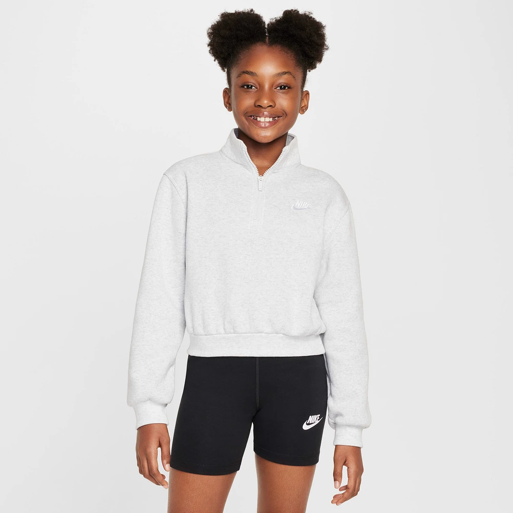 Nike Sportswear Club Big Kids' (Girls') Fleece 1/2-Zip Top