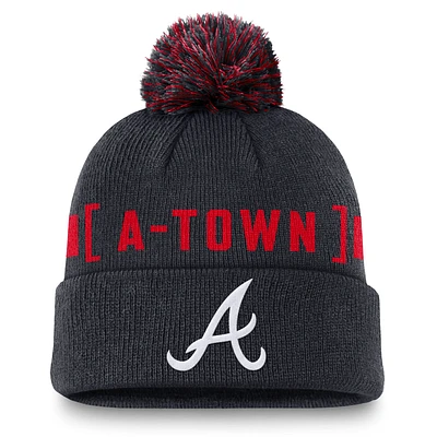 Atlanta Braves Hometown Peak Men's Nike MLB Cuffed Pom Beanie