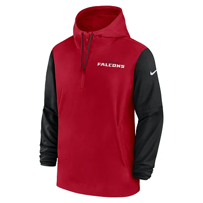 Atlanta Falcons Sideline Pre-Game Player Men's Nike NFL 1/2-Zip Hooded Jacket