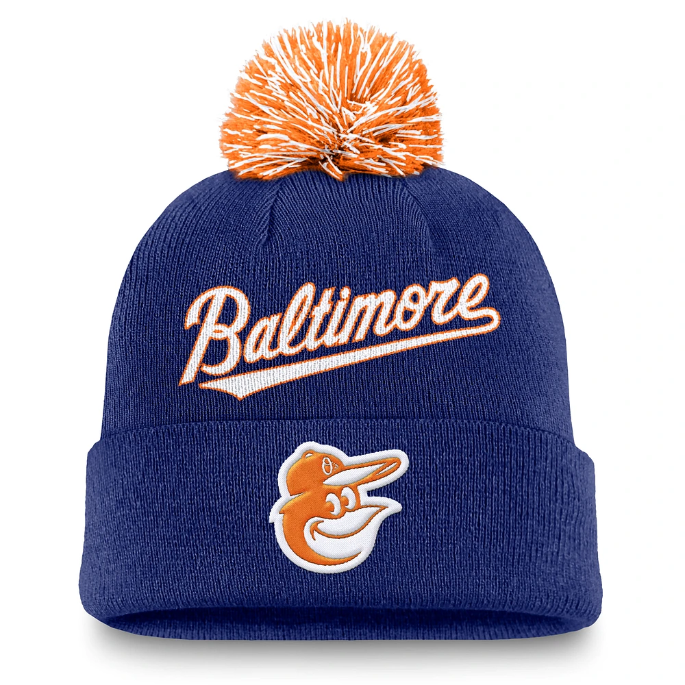 Baltimore Orioles Peak Men's Nike MLB Cuffed Pom Beanie