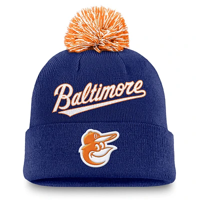 Baltimore Orioles Peak Men's Nike MLB Cuffed Pom Beanie