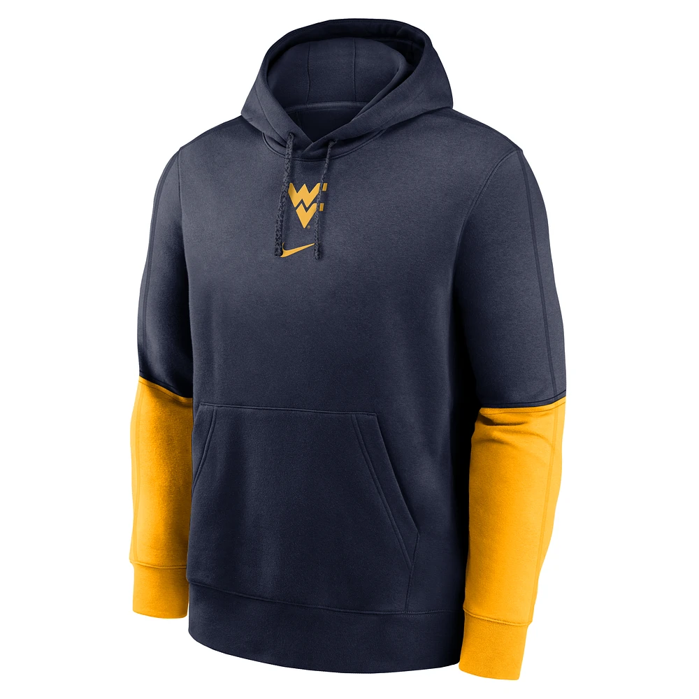 West Virginia Mountaineers Sideline Team Issue Club Men's Nike College Pullover Hoodie