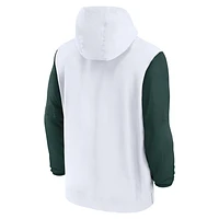 Michigan State Spartans Sideline Pre-Game Player Men's Nike College 1/2-Zip Hooded Jacket