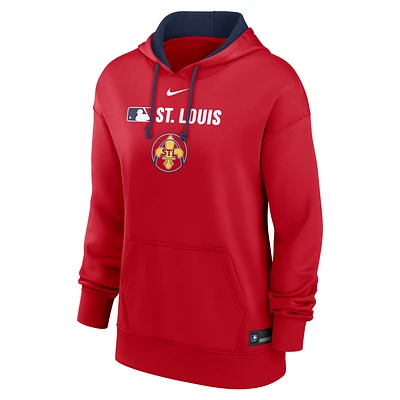 St. Louis Cardinals Authentic Collection Women's Nike Therma MLB Pullover Hoodie