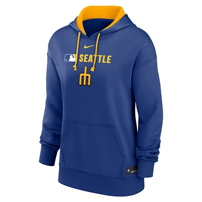 Seattle Mariners Authentic Collection City Connect Women's Nike Therma MLB Pullover Hoodie