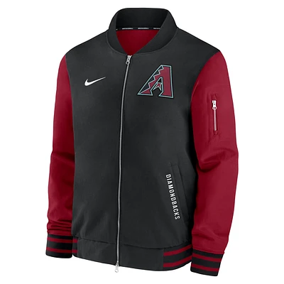 Arizona Diamondbacks Authentic Collection Dugout Men's Nike MLB Full-Zip Bomber Jacket