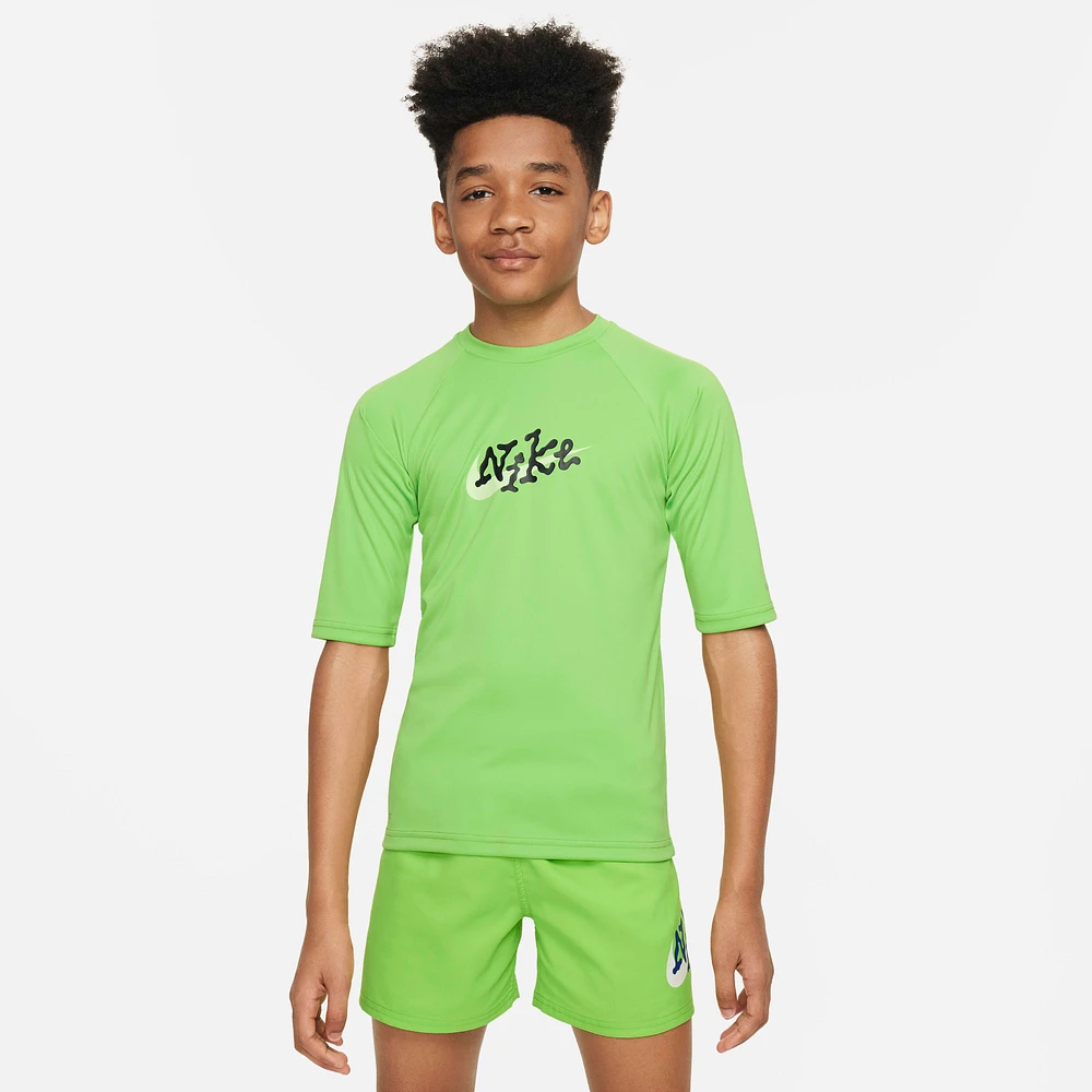 Nike Swim Scribble Big Kids' (Boys') Short-Sleeve Hydroguard