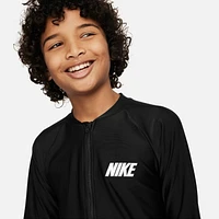 Nike Swim 3-D Swoosh Big Kids' (Boys') Long-Sleeve Zip Hydroguard