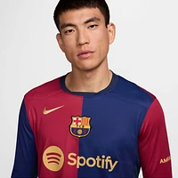 FC Barcelona 2024/25 Stadium Home Men's Nike Dri-FIT Soccer Replica Long-Sleeve Jersey