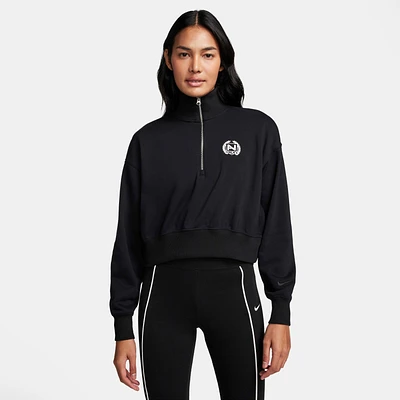 Nike Sportswear Women's Oversized 1/2-Zip Crop Fleece Sweatshirt