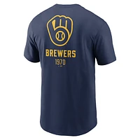 Milwaukee Brewers Large Logo Back Stack Men's Nike MLB T-Shirt