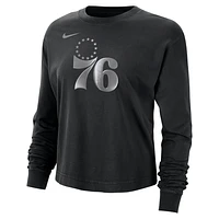 Philadelphia 76ers Courtside Women's Nike NBA Shine Boxy Long-Sleeve T-Shirt