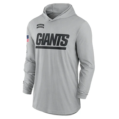 New York Giants Salute to Service Edge Mascot Lockup Men’s Nike Dri-FIT NFL Long-Sleeve Hooded Top