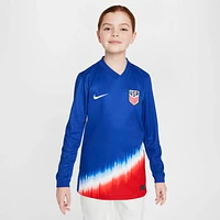 USMNT 2024 Stadium Away Big Kids' Nike Dri-FIT Soccer Long-Sleeve Replica Jersey