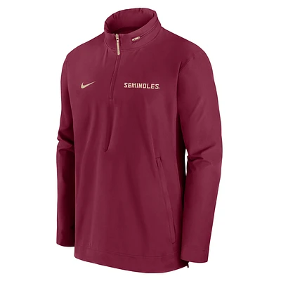 Florida State Seminoles Sideline Coach Men's Nike College 1/2-Zip Hooded Jacket