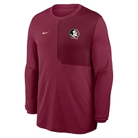 Florida State Sideline Coach Men's Nike Dri-FIT College Long-Sleeve Top