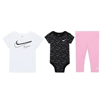 Nike Swoosh Baby (0-9M) 3-Piece Logo Bodysuit Set