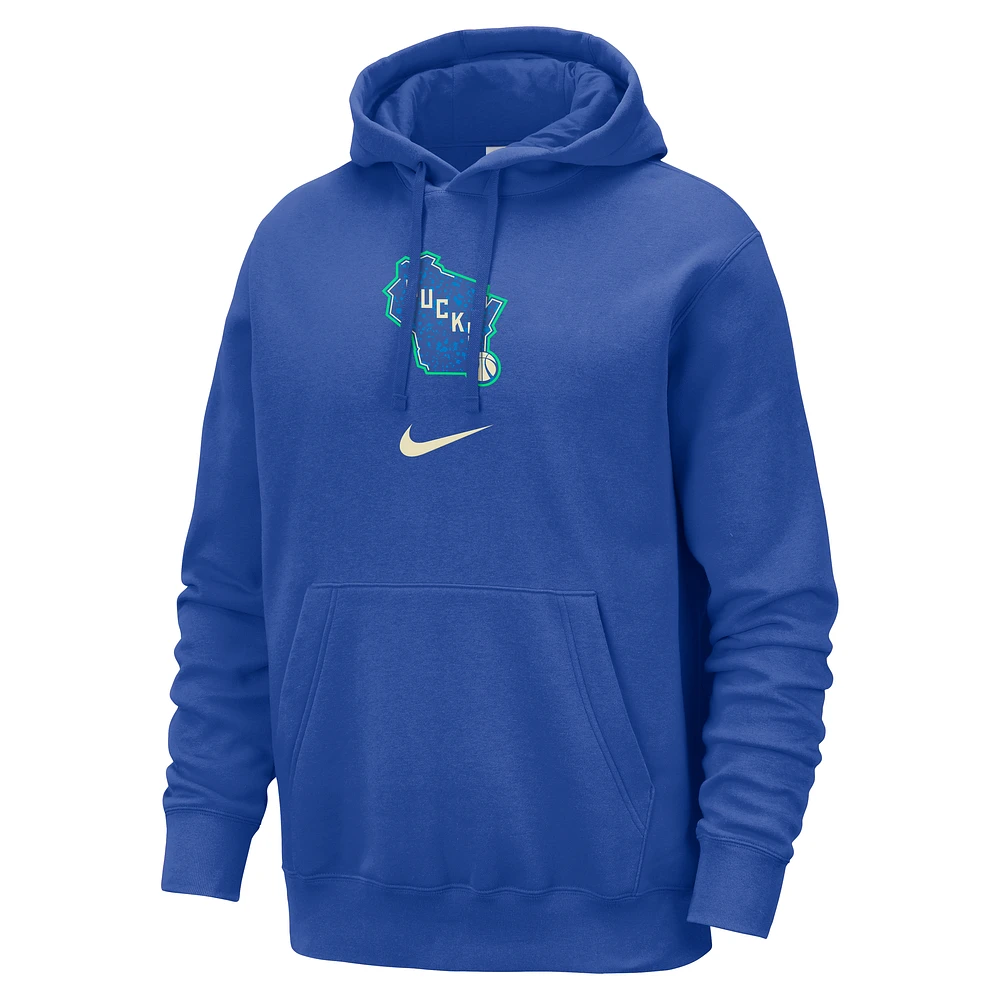 Milwaukee Bucks Club Fleece City Edition Men's Nike NBA Pullover Hoodie