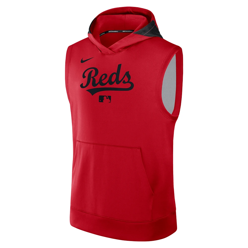 Cincinnati Reds Authentic Collection Men’s Nike Dri-FIT MLB Sleeveless Pullover Hoodie