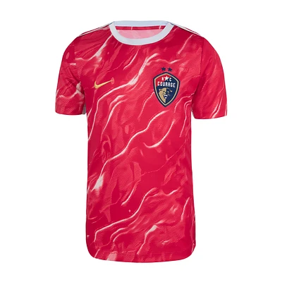 North Carolina Courage 2025 Big Kids' Nike NWSL Short-Sleeve Pre-Match Top