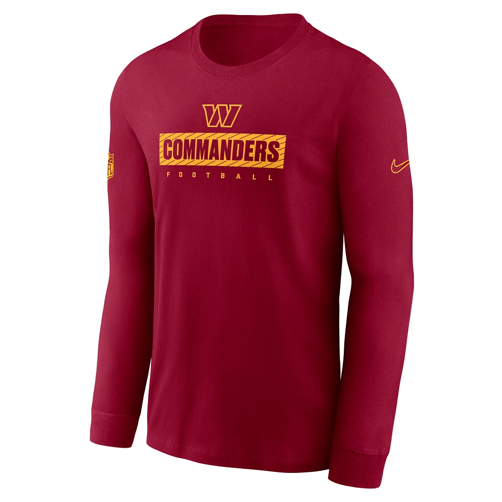 Washington Commanders Sideline Team Issue Men's Nike Dri-FIT NFL Long-Sleeve T-Shirt