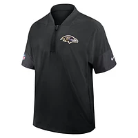 Baltimore Ravens Sideline Coach Men's Nike NFL 1/2-Zip Short-Sleeve Jacket