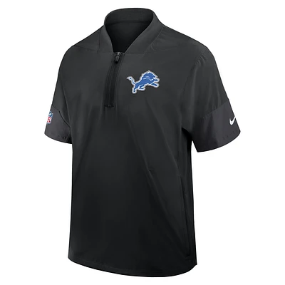 Detroit Lions Sideline Coach Men's Nike NFL 1/2-Zip Short-Sleeve Jacket