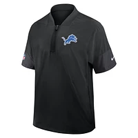 Detroit Lions Sideline Coach Men's Nike NFL 1/2-Zip Short-Sleeve Jacket