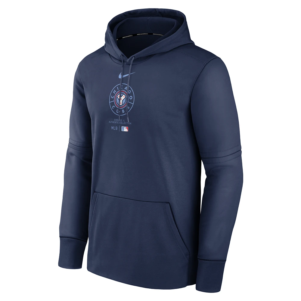 Chicago Cubs City Connect Practice Men's Nike Therma MLB Pullover Hoodie