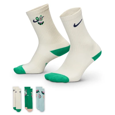 Nike Everyday Plus Big Kids' Cushioned Crew Sock (3 Pair)