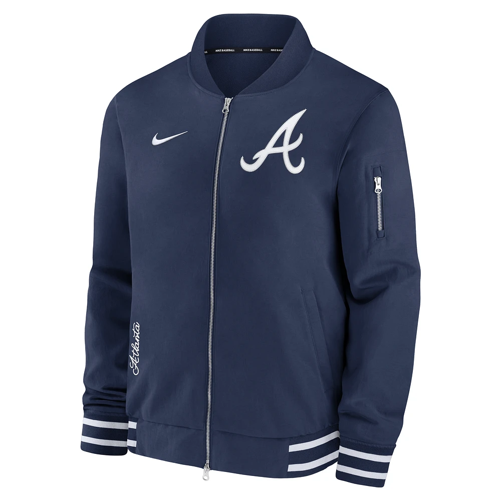 Atlanta Braves Authentic Collection Men's Nike MLB Full-Zip Bomber Jacket