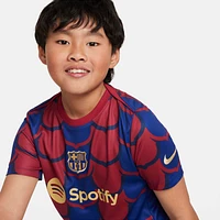 FC Barcelona Academy Pro Big Kids' Nike Dri-FIT Soccer Pre-Match Top