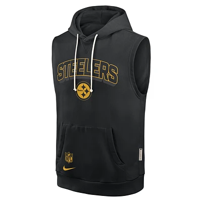 Pittsburgh Steelers Sideline Men's Nike Dri-FIT NFL Sleeveless Pullover Hoodie