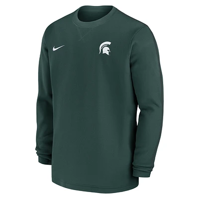 Michigan State Spartans Sideline Coach Men's Nike College Long-Sleeve Top