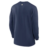 Milwaukee Brewers Authentic Collection Game Time Men's Nike Dri-FIT MLB 1/2-Zip Long-Sleeve Top