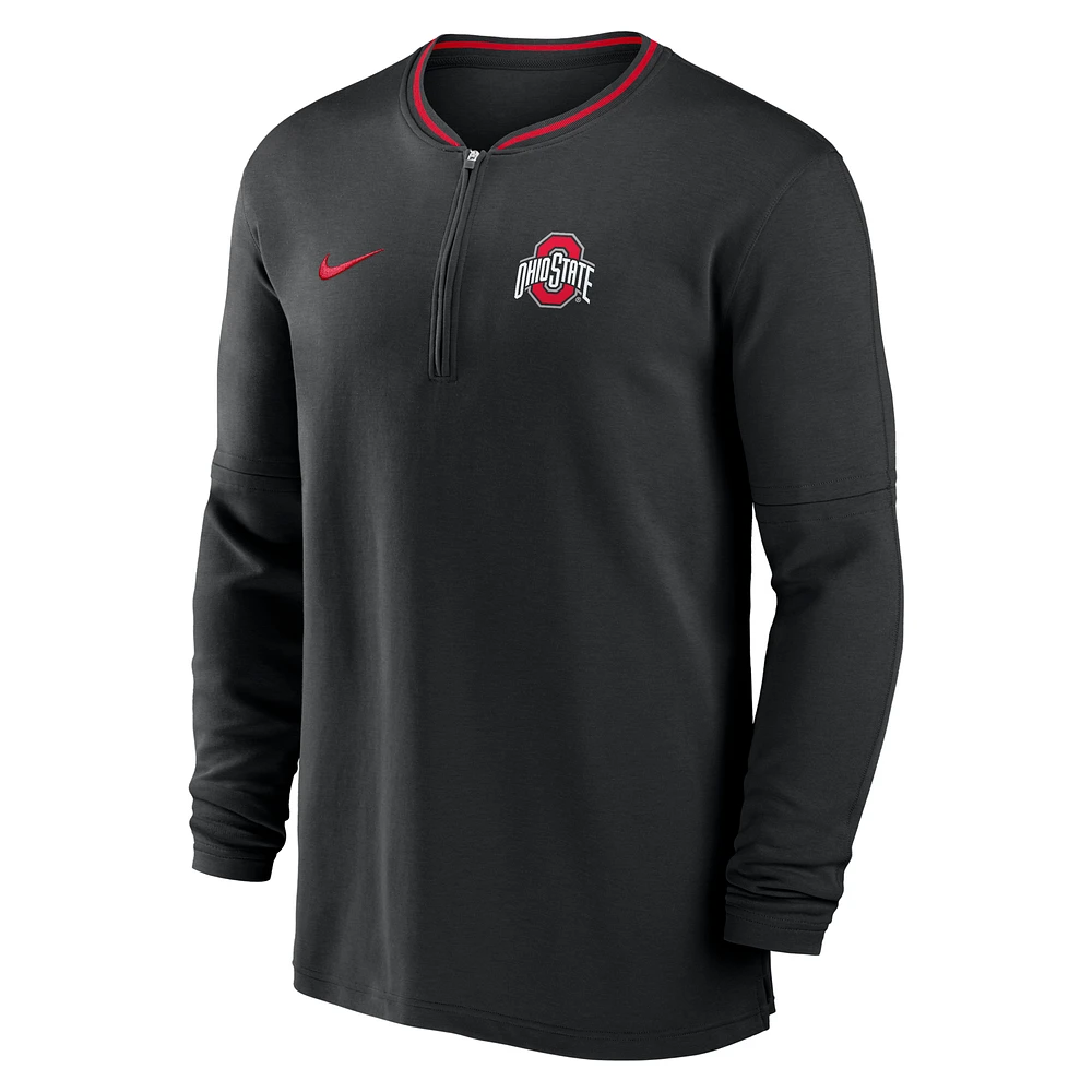 Ohio State Buckeyes Sideline Coach Men's Nike Dri-FIT College 1/2-Zip Long-Sleeve Top