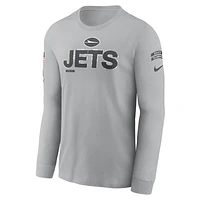 New York Jets Salute to Service Mascot Edge Legend Men's Nike NFL Long-Sleeve T-Shirt