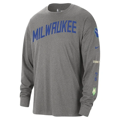 Milwaukee Bucks 2023/24 City Edition Men's Nike NBA Max90 Long-Sleeve T-Shirt