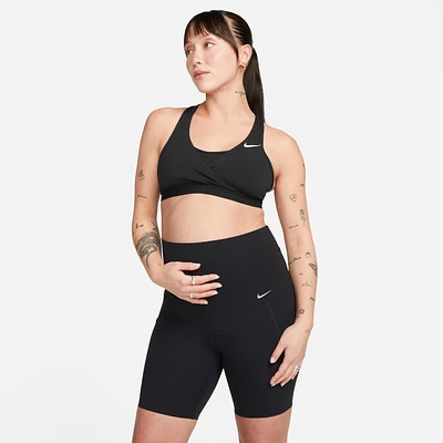 Nike Zenvy (M) Women's Gentle-Support High-Waisted 8" Biker Shorts with Pockets (Maternity)