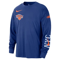 New York Knicks Courtside City Edition Men's Nike NBA Max90 Long-Sleeve T-Shirt