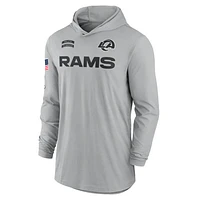 Los Angeles Rams Salute to Service Edge Mascot Lockup Men’s Nike Dri-FIT NFL Long-Sleeve Hooded Top