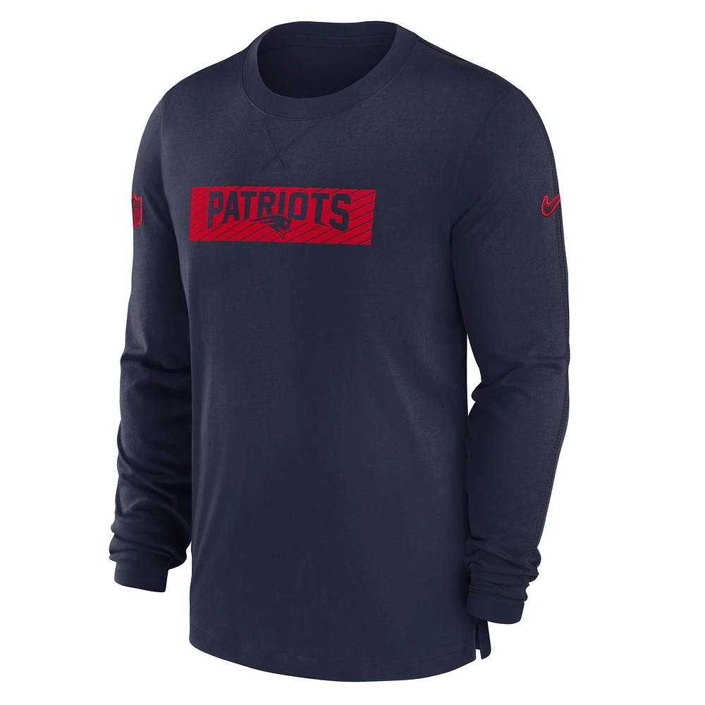 New England Patriots Sideline Player Team Issue Men’s Nike Dri-FIT Long-Sleeve Top