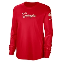 Georgia Women's Nike College Crew-Neck Long-Sleeve Top