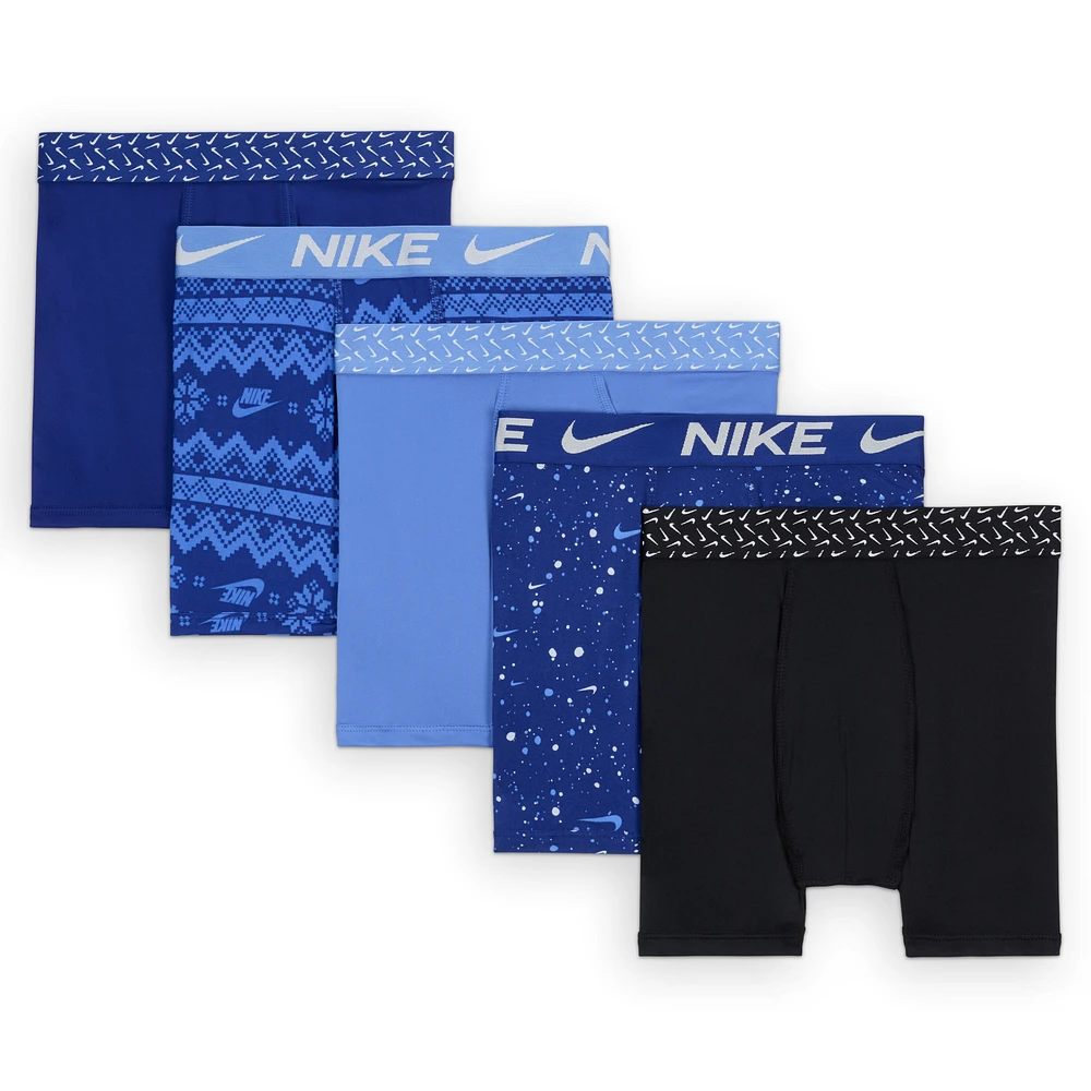 Nike Dri-FIT Big Kids' Holiday Poly Boxer Briefs (5-Pack)