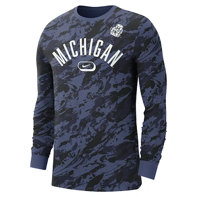 Michigan Men's Nike College Crew-Neck Long-Sleeve T-Shirt