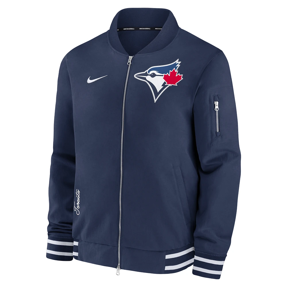 Toronto Blue Jays Authentic Collection Men's Nike MLB Full-Zip Bomber Jacket