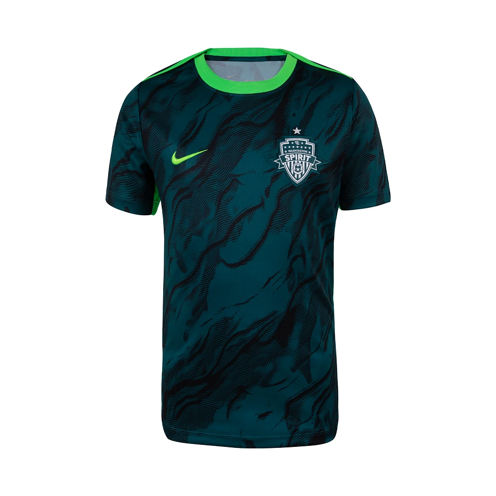 Washington Spirit 2025 Big Kids' Nike NWSL Short-Sleeve Pre-Match Top