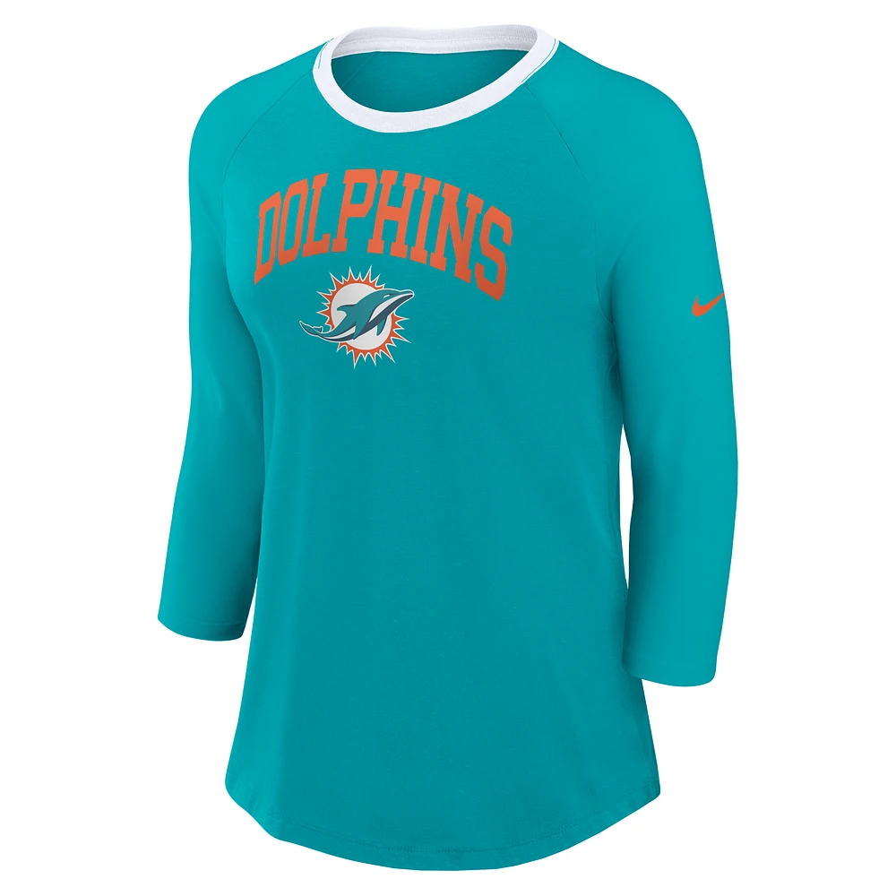 Miami Dolphins Women's Nike NFL 3/4-Sleeve T-Shirt