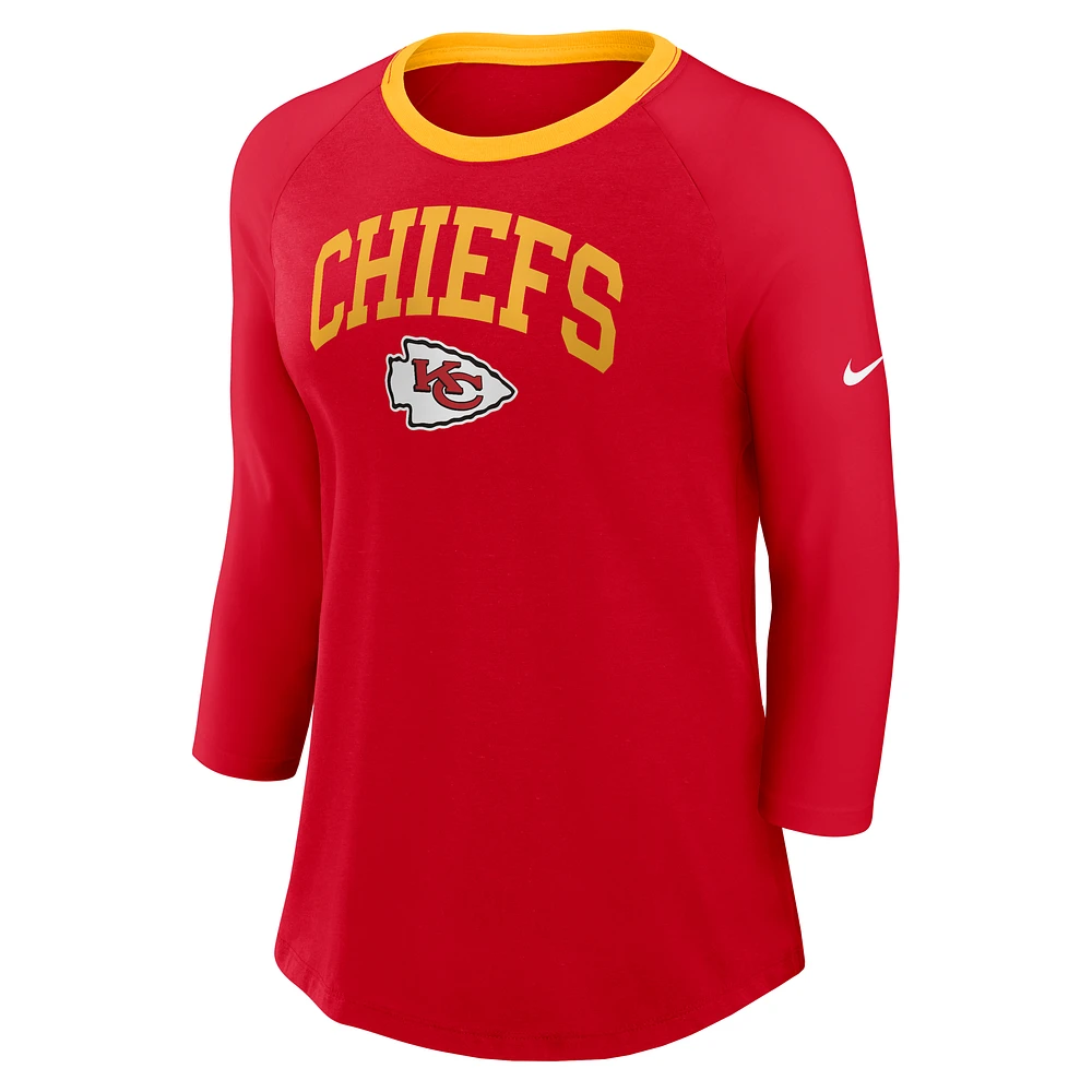 Kansas City Chiefs Women's Nike NFL 3/4-Sleeve T-Shirt