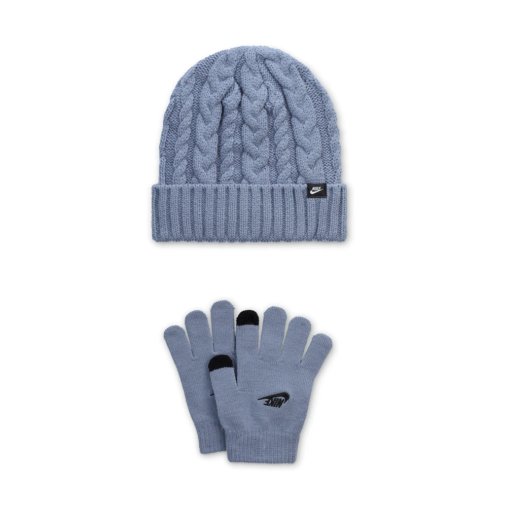 Nike Big Kids' 2-Piece Cable Gifting Beanie Set